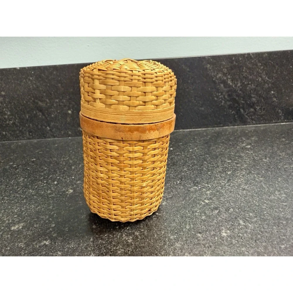 Vintage Miniature Wicker 5 Basket Lot 1.5-4